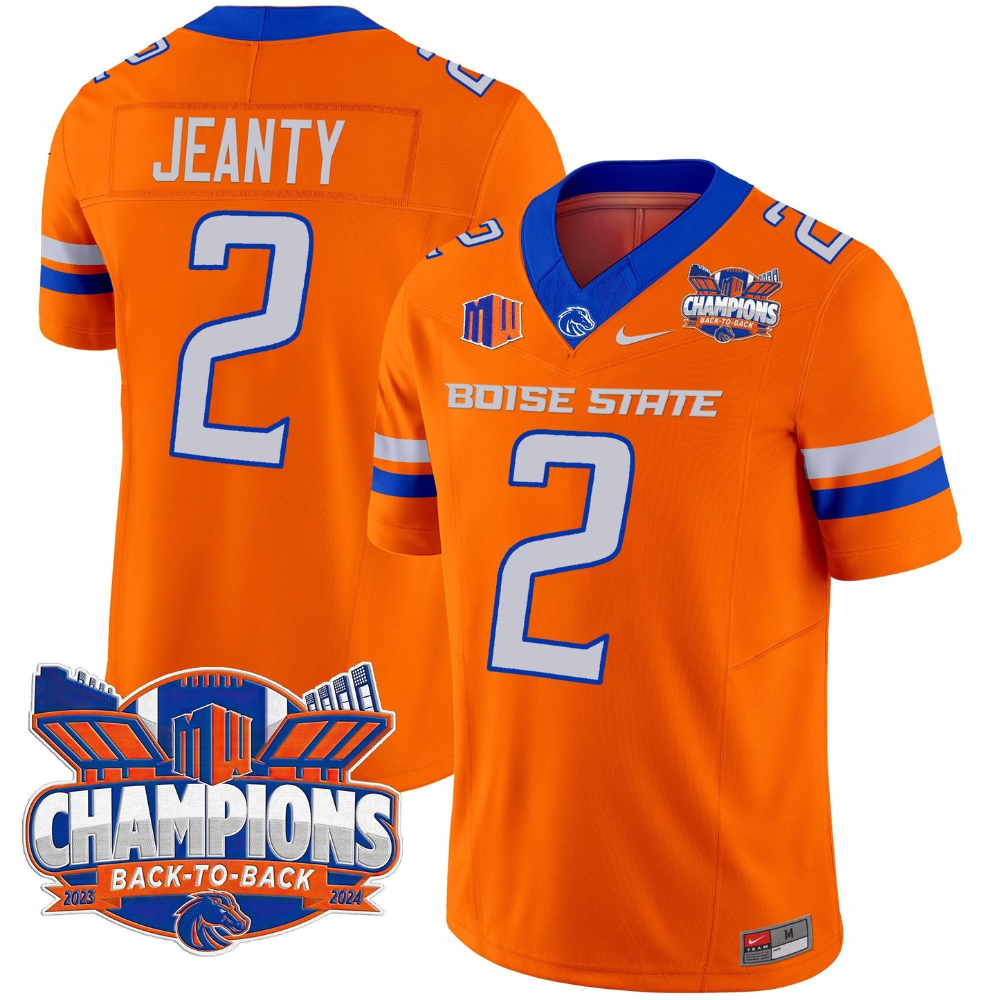 Boise State Broncos 2024 Back To Back Champions Vapor Limited Jersey - All Stitched