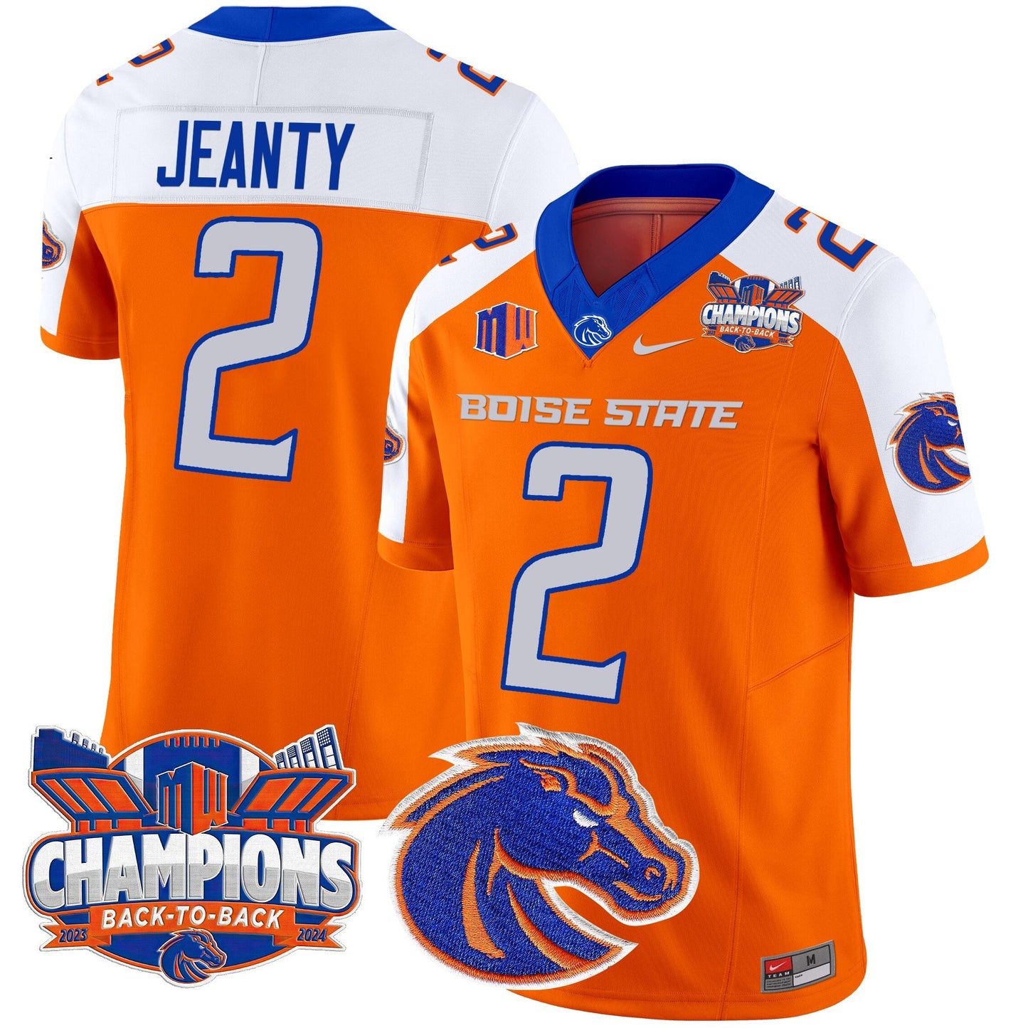 Boise State Broncos 2024 Back To Back Champions Vapor Limited Jersey - All Stitched