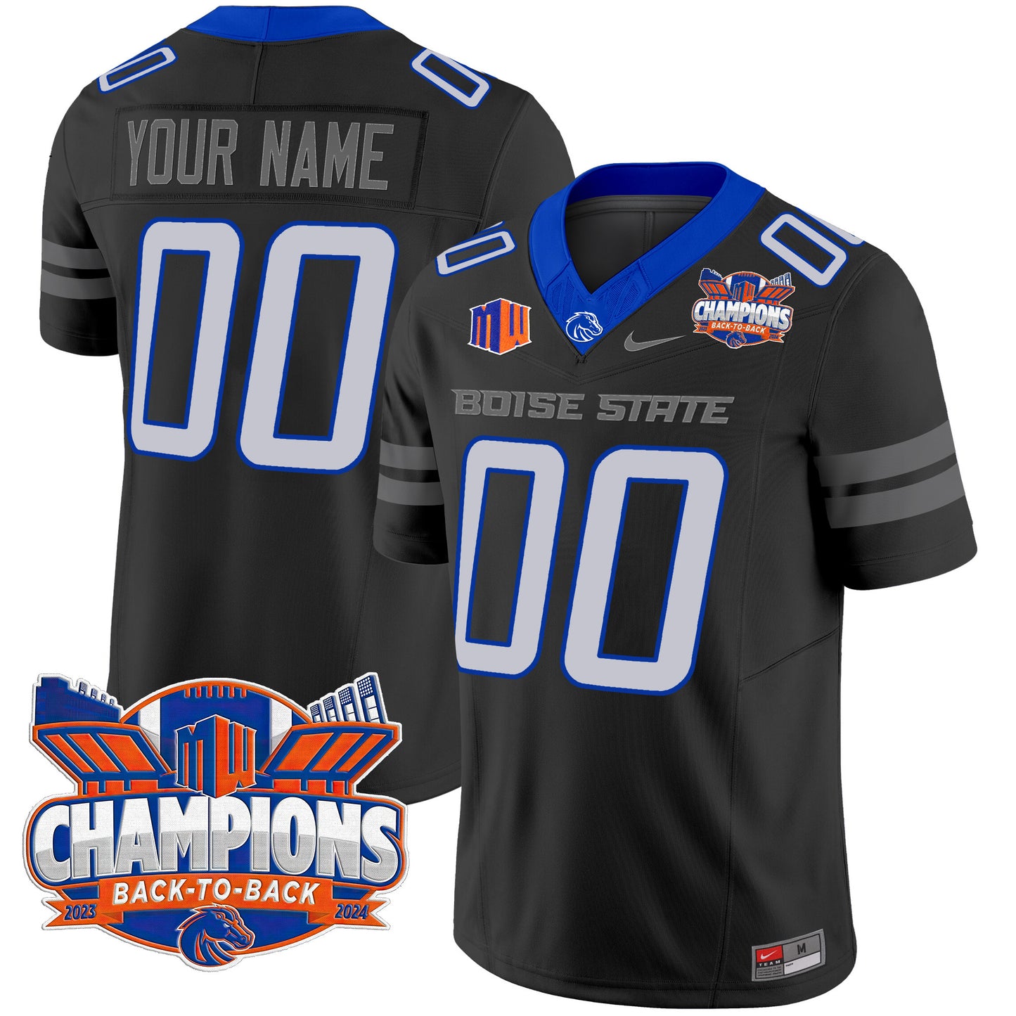 Boise State Broncos 2024 Back To Back Champions Vapor Limited Custom Jersey - All Stitched