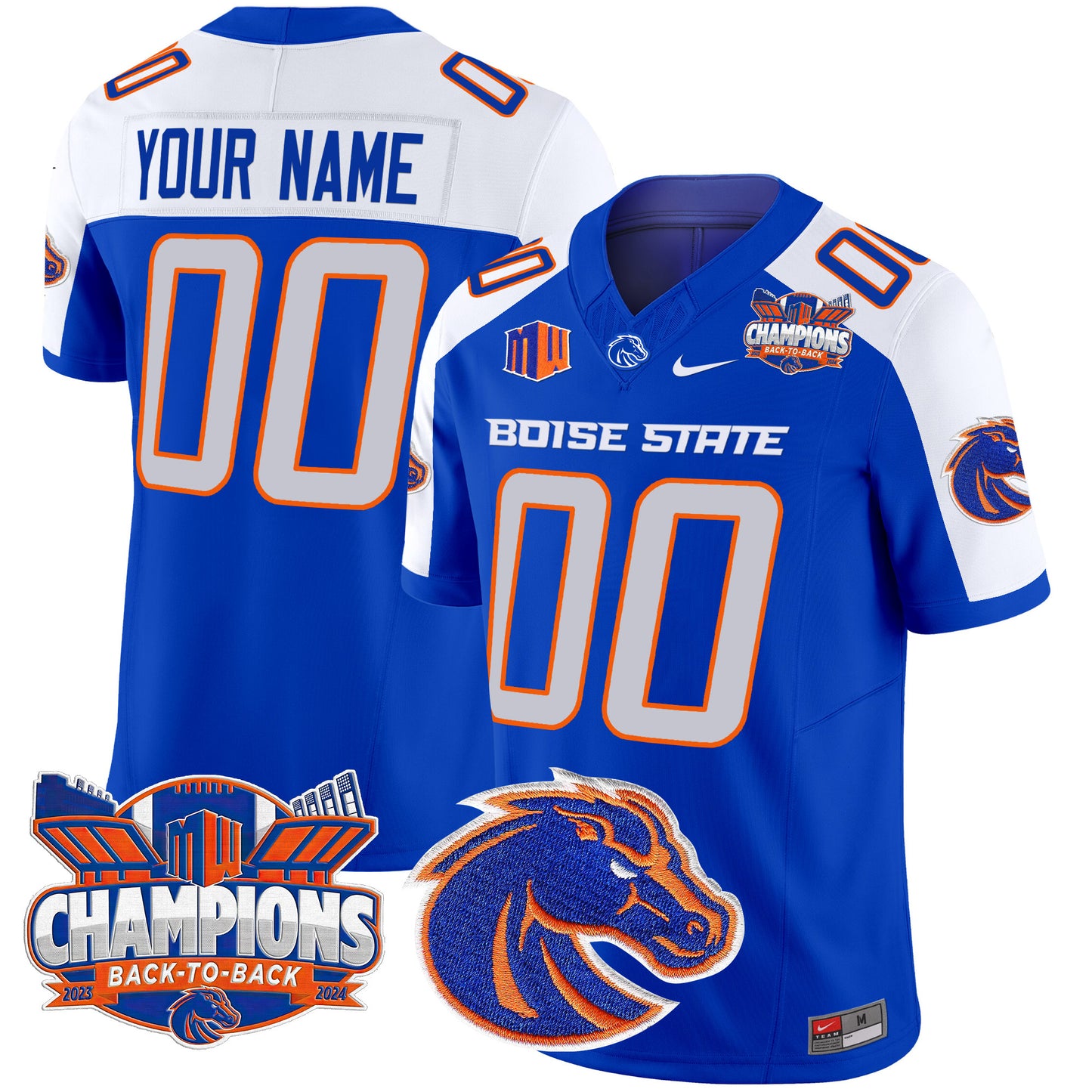 Boise State Broncos 2024 Back To Back Champions Vapor Limited Custom Jersey - All Stitched