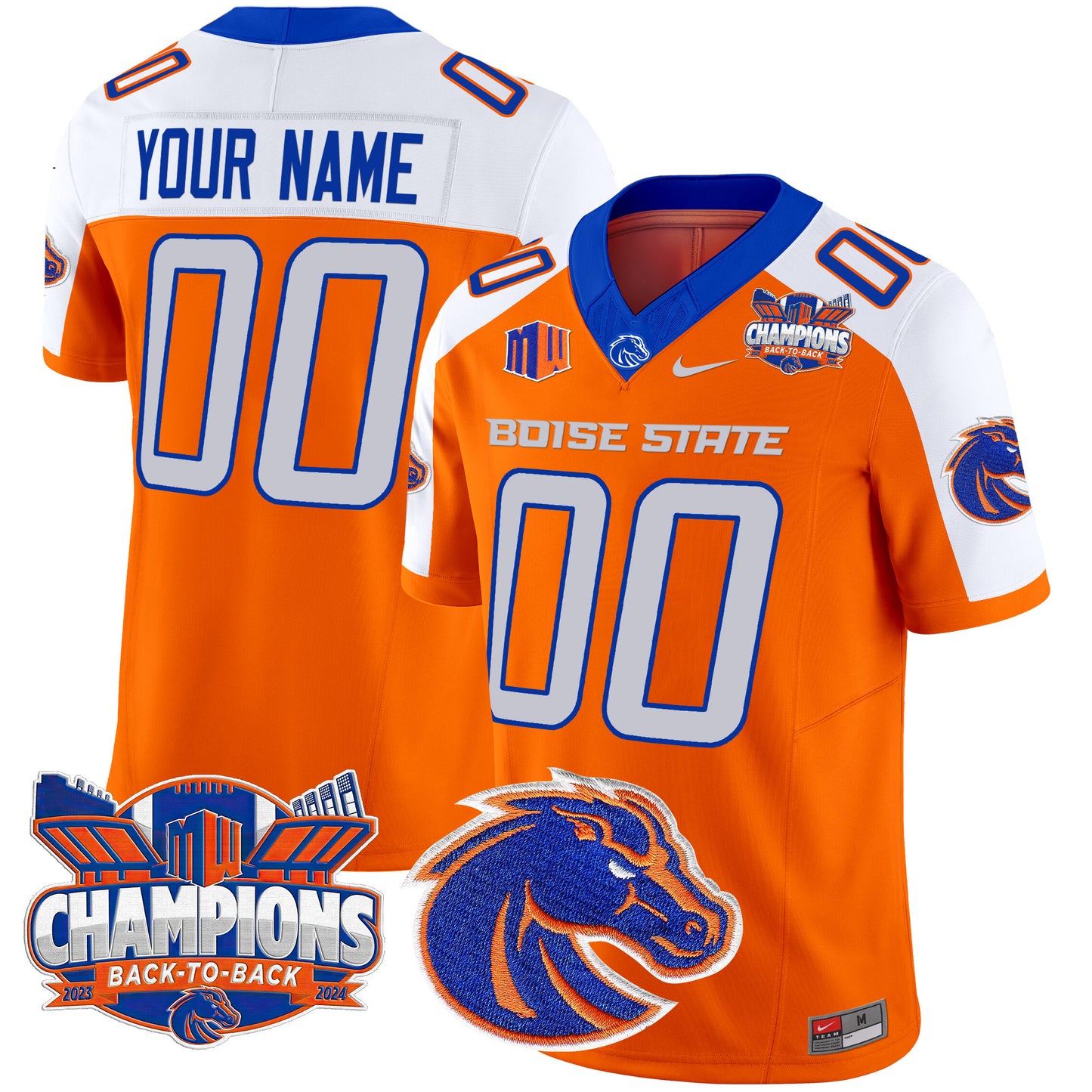 Boise State Broncos 2024 Back To Back Champions Vapor Limited Custom Jersey - All Stitched