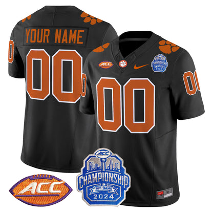 Clemson Tigers 2024 ACC Championship Patch Vapor Limited Custom Jersey - All Stitched