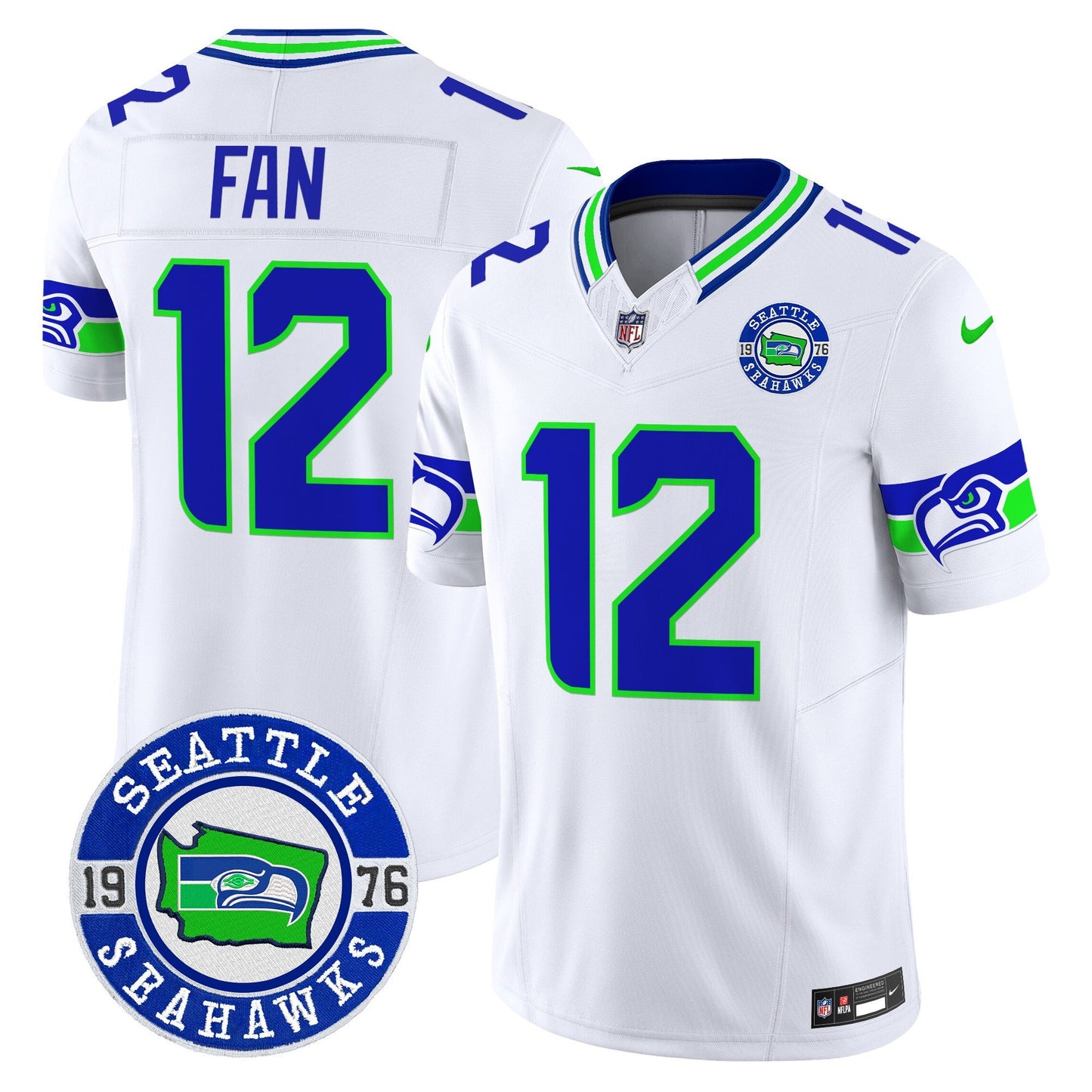 Seahawks 2024 Seattle Est. 1976 Patch Vapor Limited Jersey - All Stitched