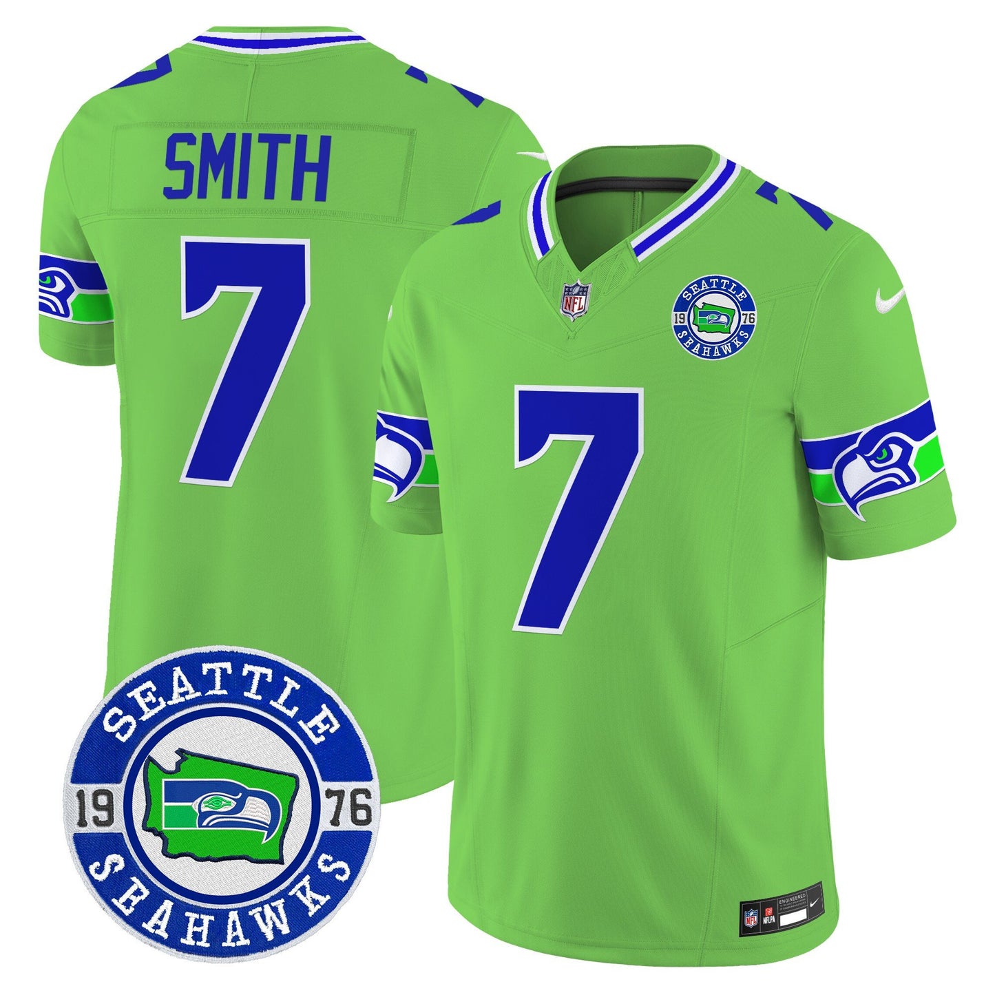 Seahawks 2024 Seattle Est. 1976 Patch Vapor Limited Jersey - All Stitched