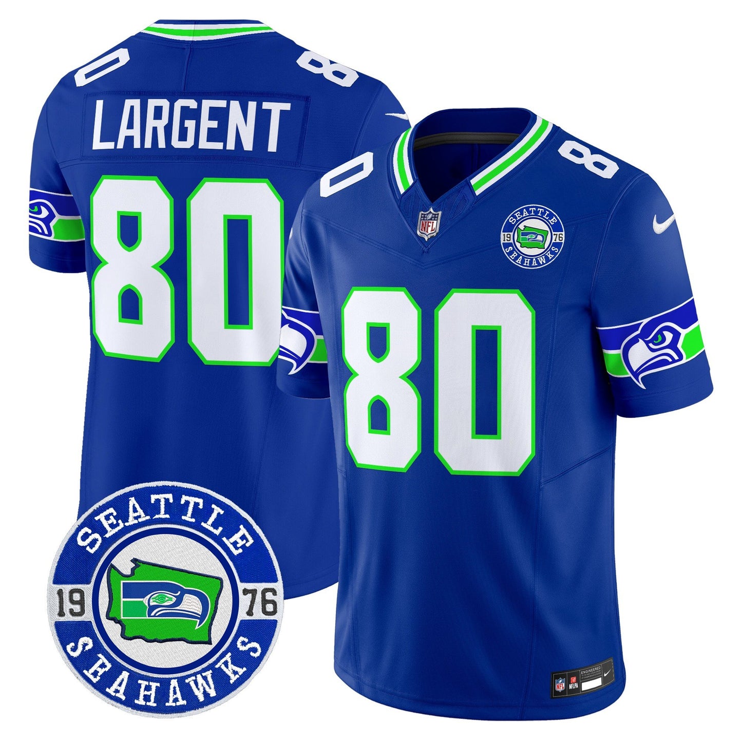 Seahawks 2024 Seattle Est. 1976 Patch Vapor Limited Jersey - All Stitched