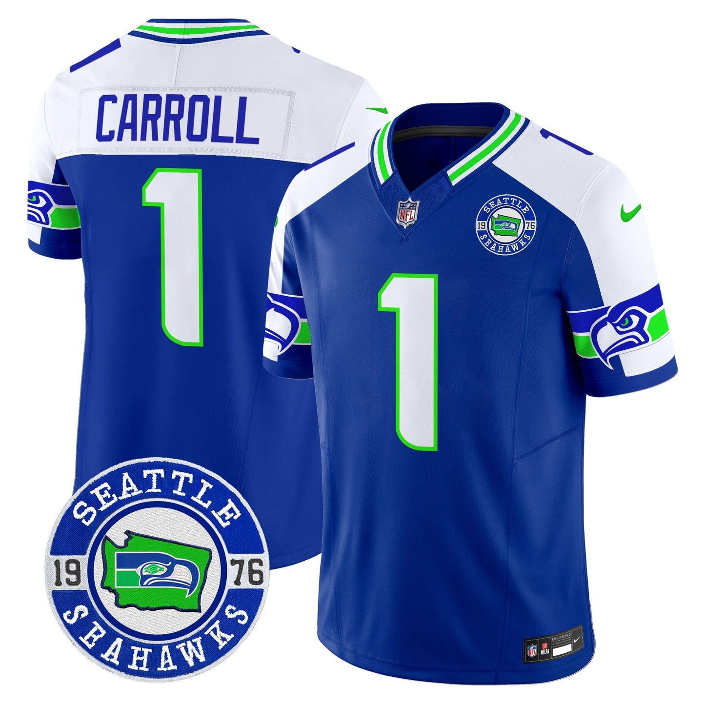 Seahawks 2024 Seattle Est. 1976 Patch Vapor Limited Jersey - All Stitched