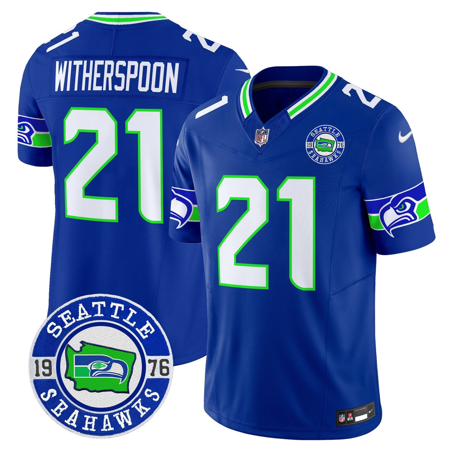 Seahawks 2024 Seattle Est. 1976 Patch Vapor Limited Jersey - All Stitched