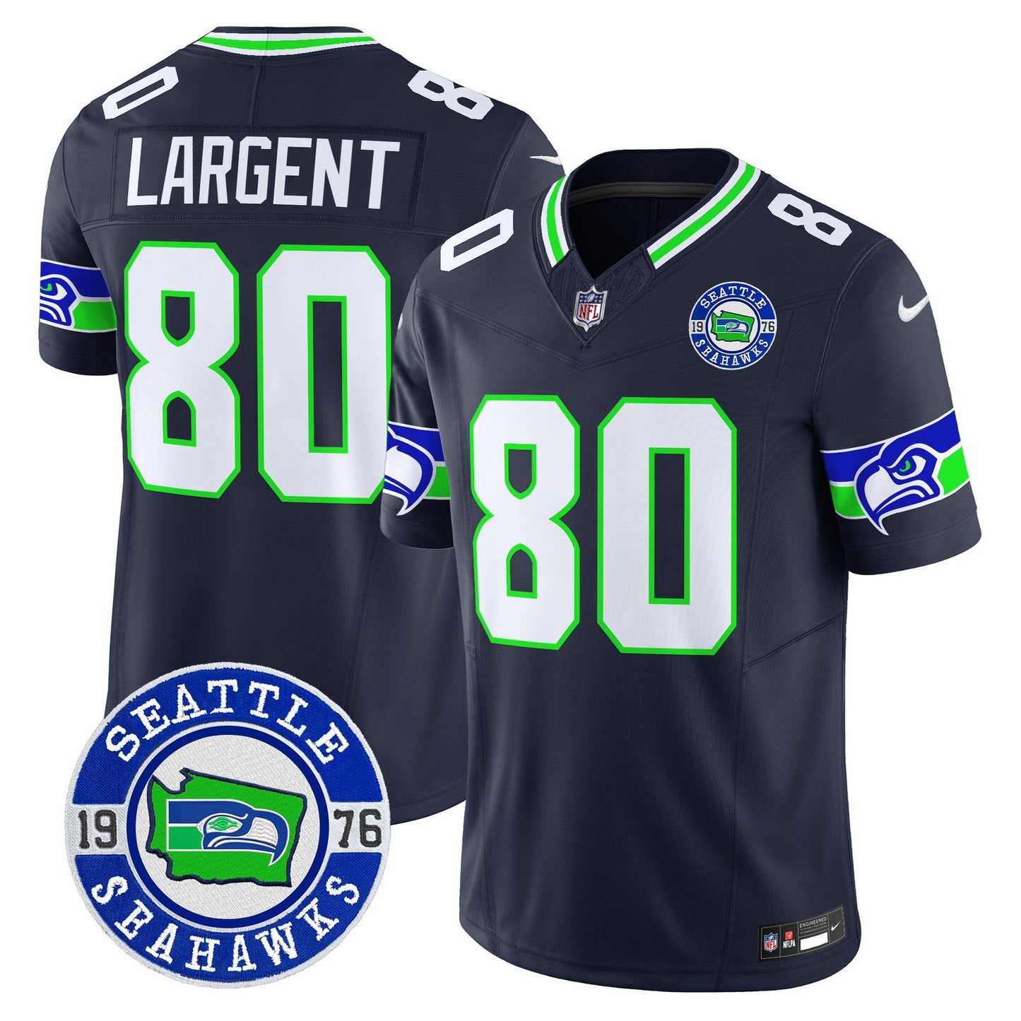 Seahawks 2024 Seattle Est. 1976 Patch Vapor Limited Jersey - All Stitched