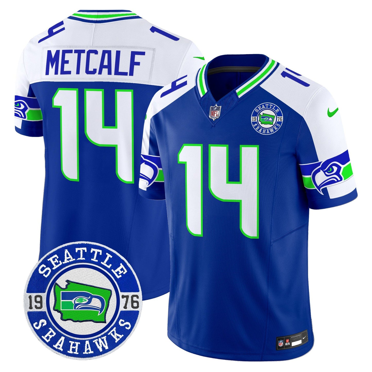 Seahawks 2024 Seattle Est. 1976 Patch Vapor Limited Jersey - All Stitched