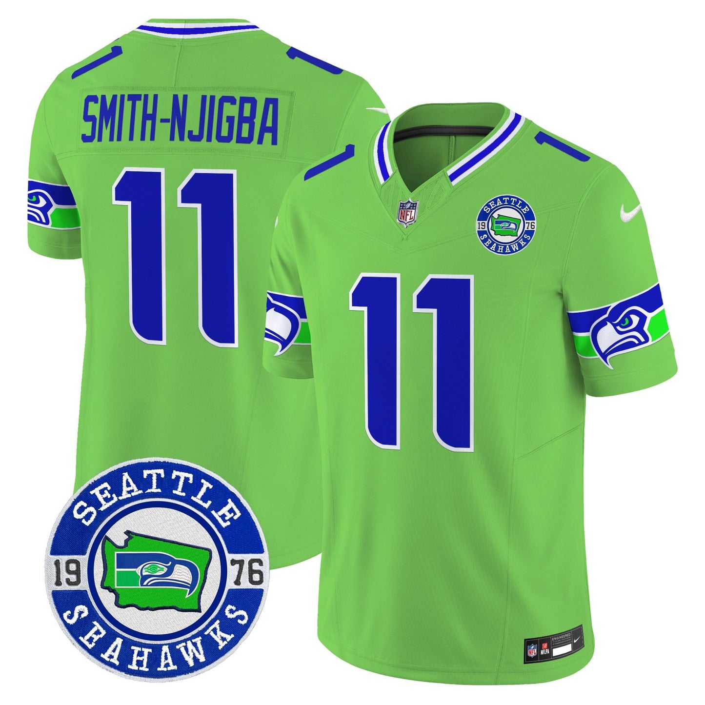 Seahawks 2024 Seattle Est. 1976 Patch Vapor Limited Jersey - All Stitched