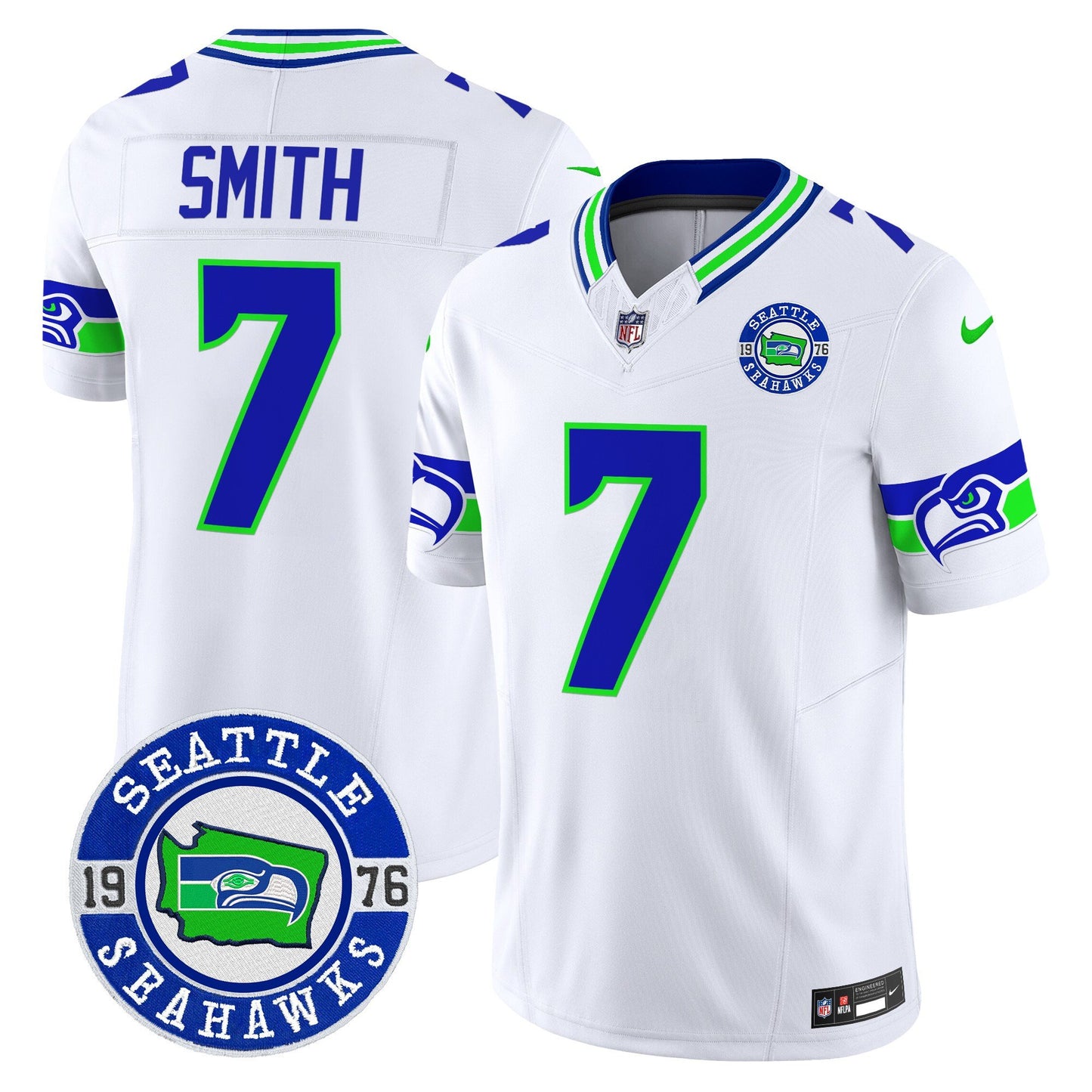 Seahawks 2024 Seattle Est. 1976 Patch Vapor Limited Jersey - All Stitched