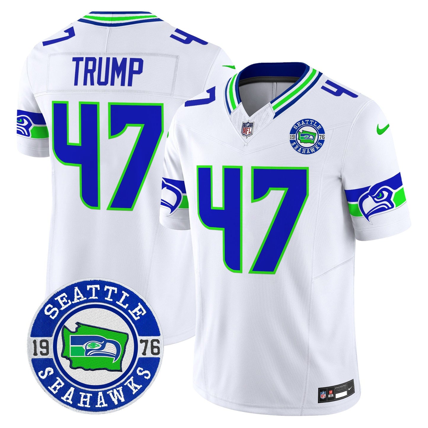 Seahawks 2024 Seattle Est. 1976 Patch Vapor Limited Jersey - All Stitched