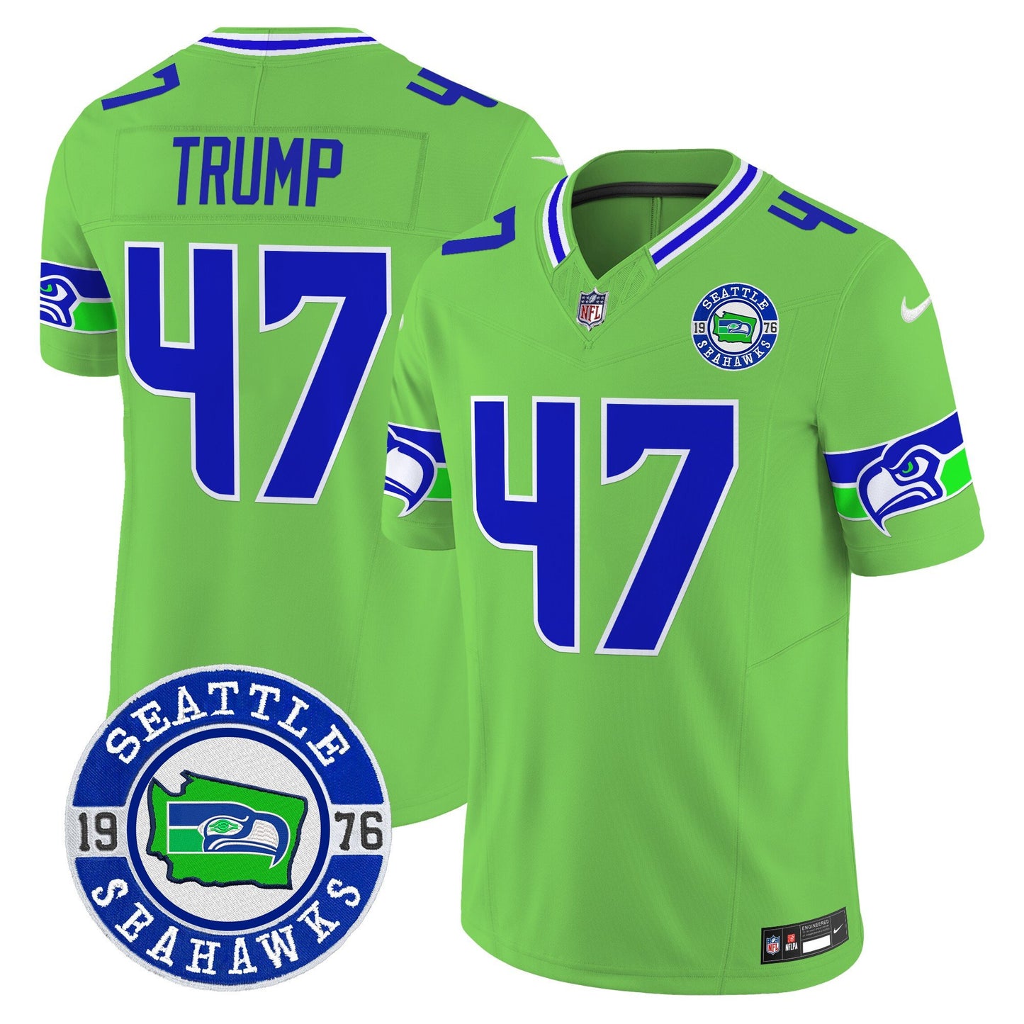 Seahawks 2024 Seattle Est. 1976 Patch Vapor Limited Jersey - All Stitched