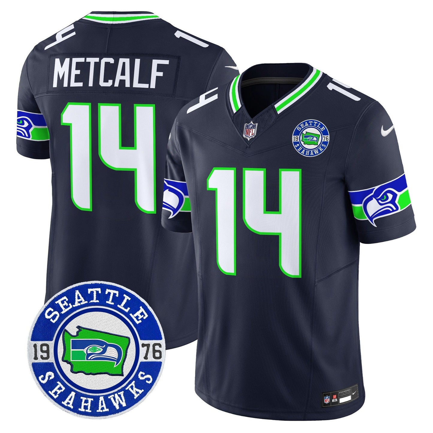 Seahawks 2024 Seattle Est. 1976 Patch Vapor Limited Jersey - All Stitched