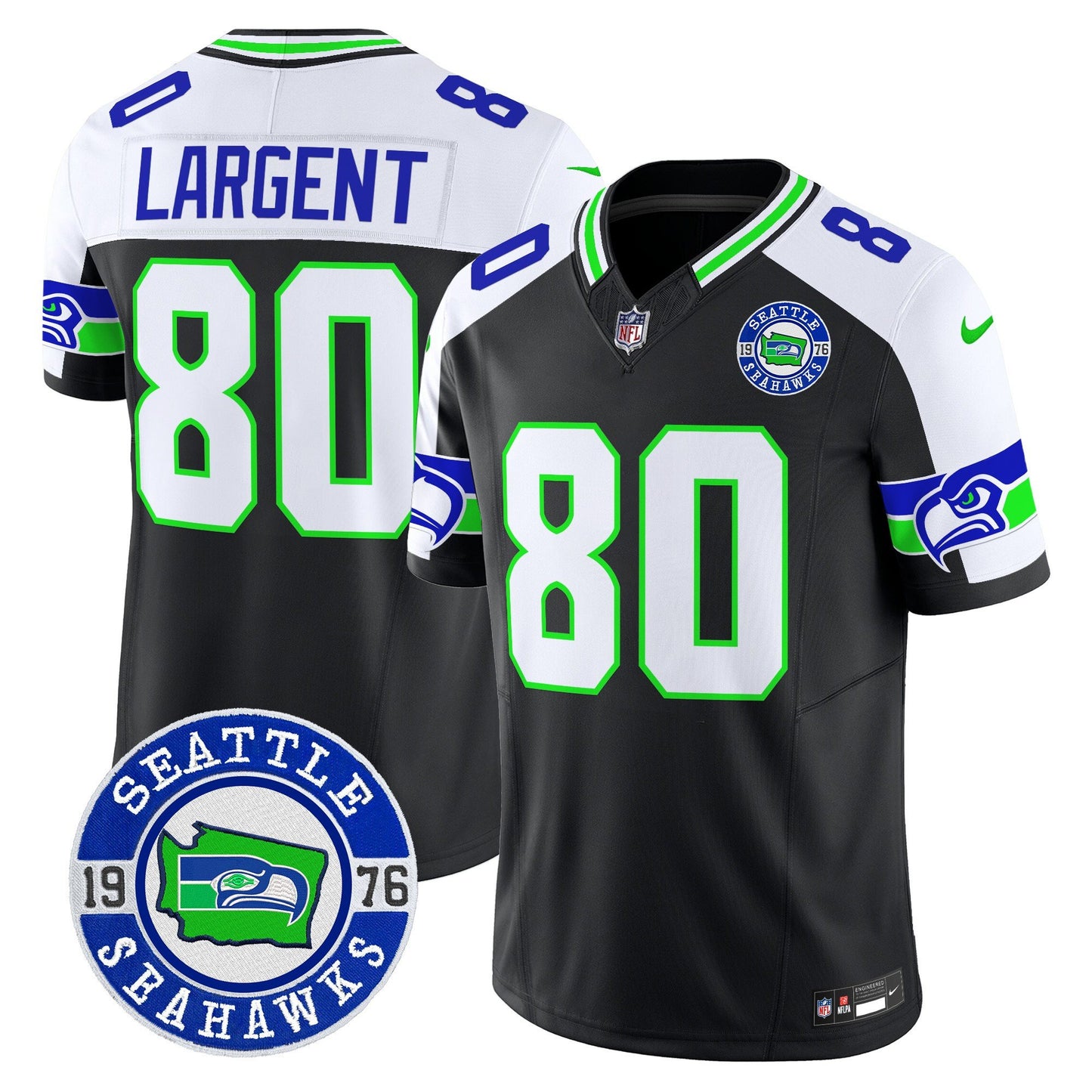 Seahawks 2024 Seattle Est. 1976 Patch Vapor Limited Jersey - All Stitched