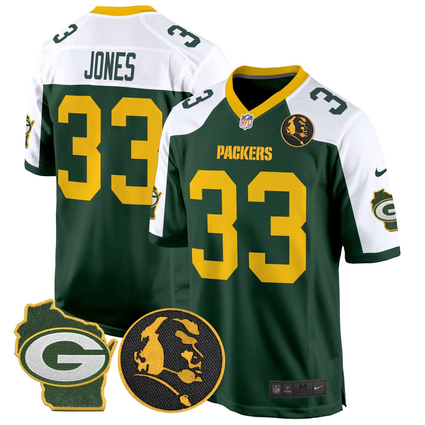 Packers John Madden & Home Patch Game Jersey - All Stitched