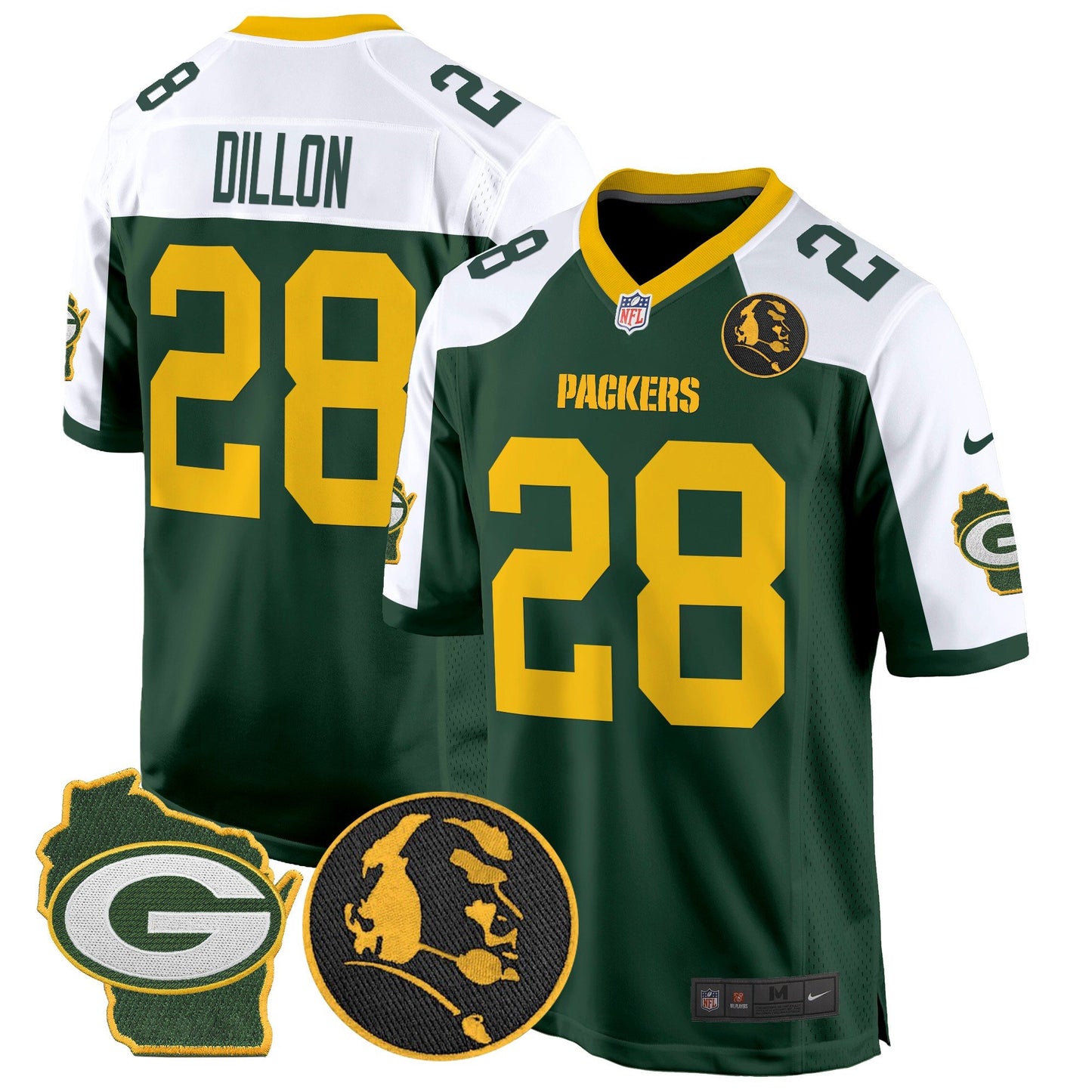 Packers John Madden & Home Patch Game Jersey - All Stitched