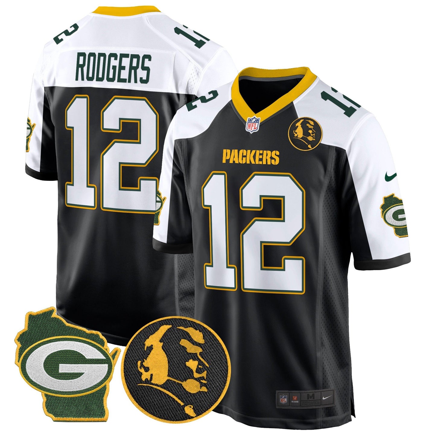 Packers John Madden & Home Patch Game Jersey - All Stitched