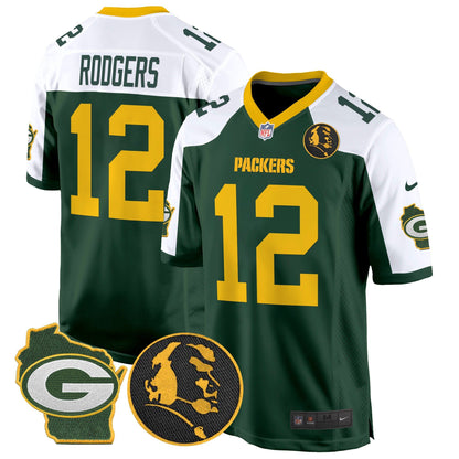 Packers John Madden & Home Patch Game Jersey - All Stitched