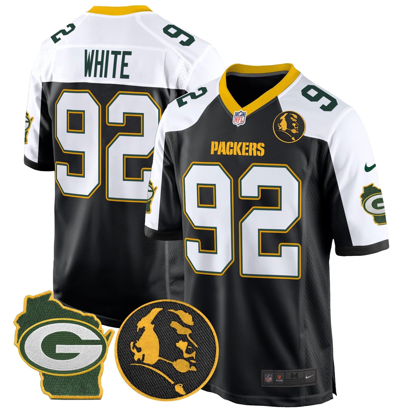 Packers John Madden & Home Patch Game Jersey - All Stitched