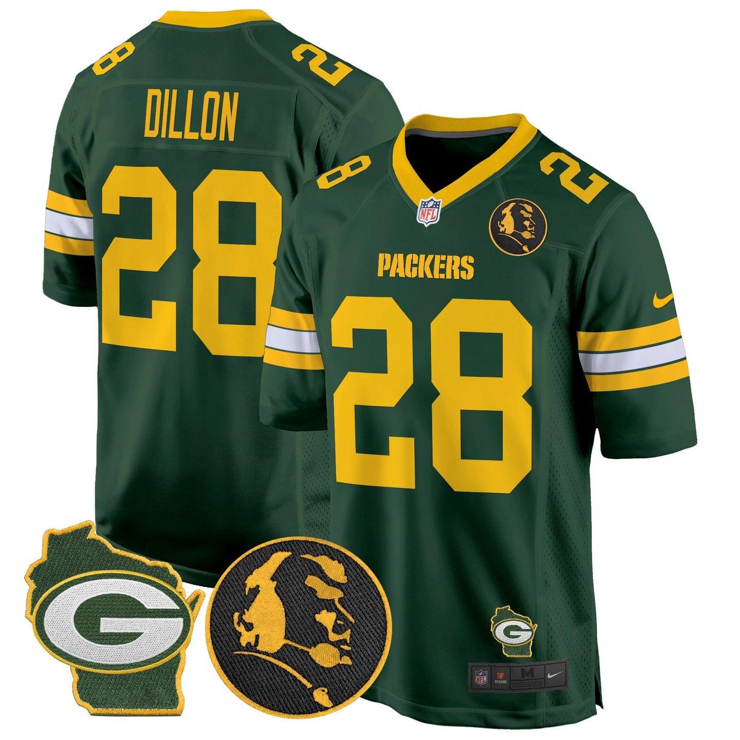 Packers John Madden & Home Patch Game Jersey - All Stitched