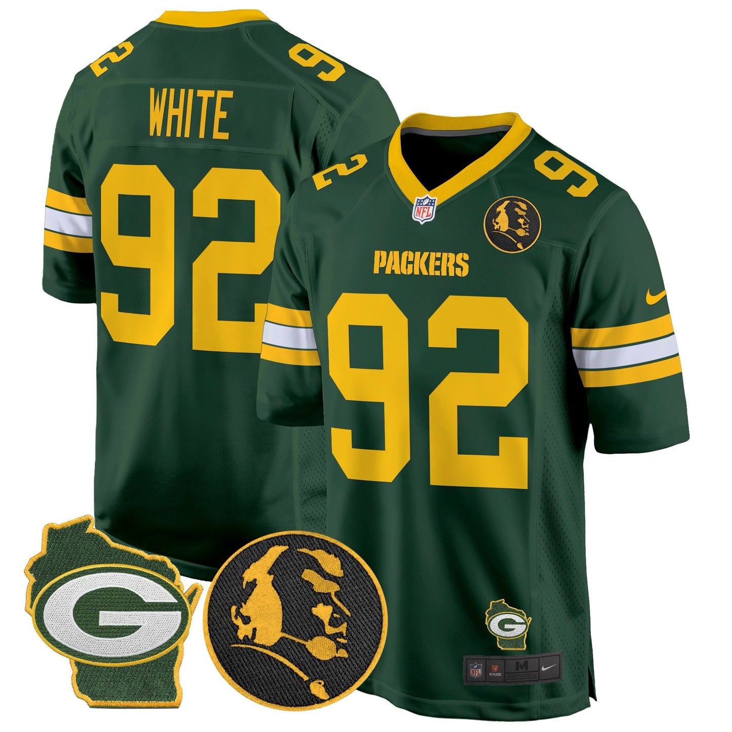 Packers John Madden & Home Patch Game Jersey - All Stitched