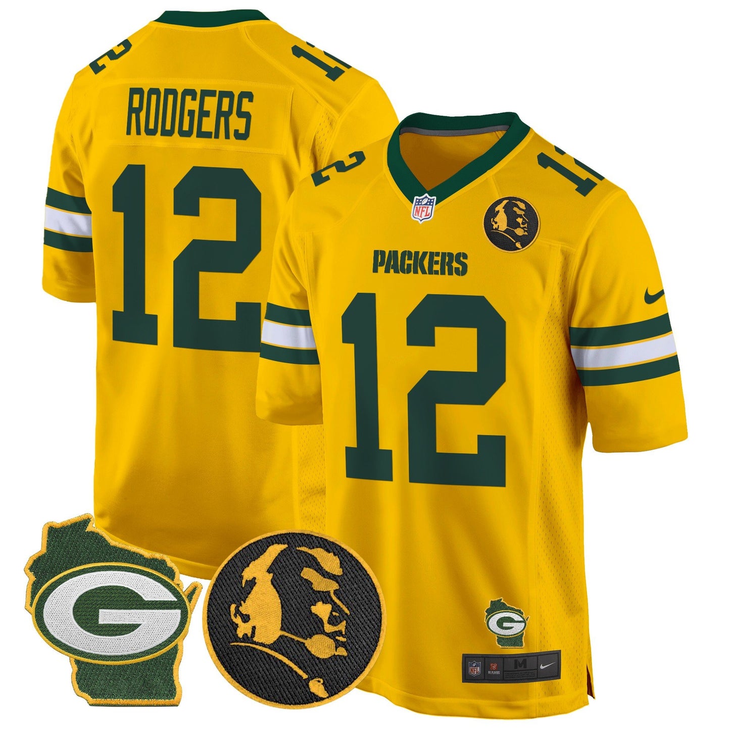 Packers John Madden & Home Patch Game Jersey - All Stitched