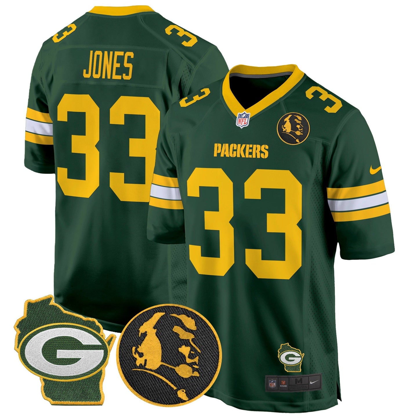 Packers John Madden & Home Patch Game Jersey - All Stitched