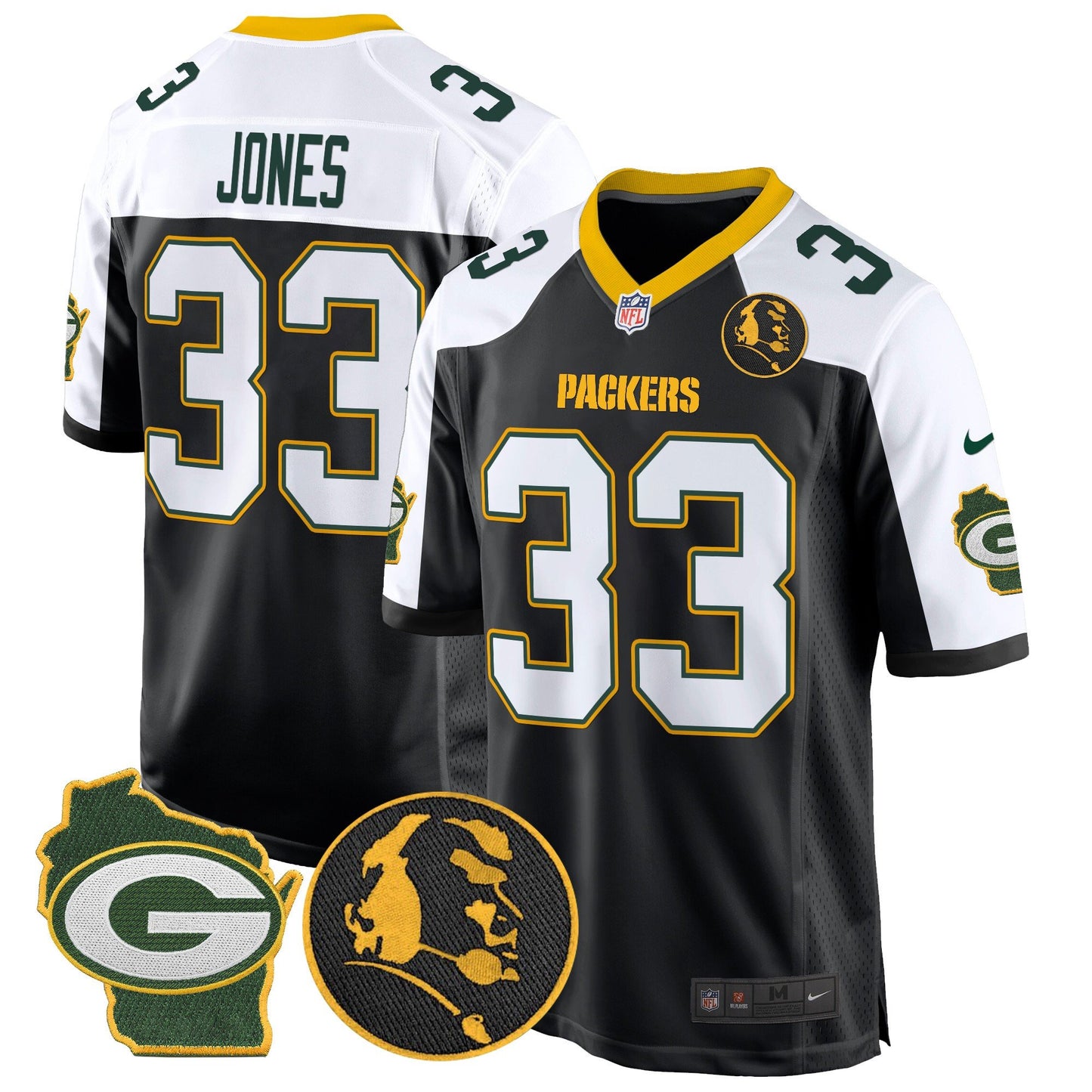 Packers John Madden & Home Patch Game Jersey - All Stitched