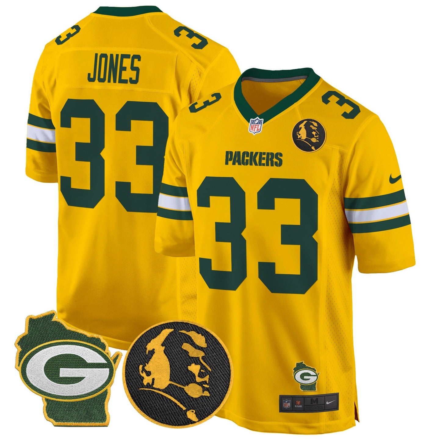 Packers John Madden & Home Patch Game Jersey - All Stitched