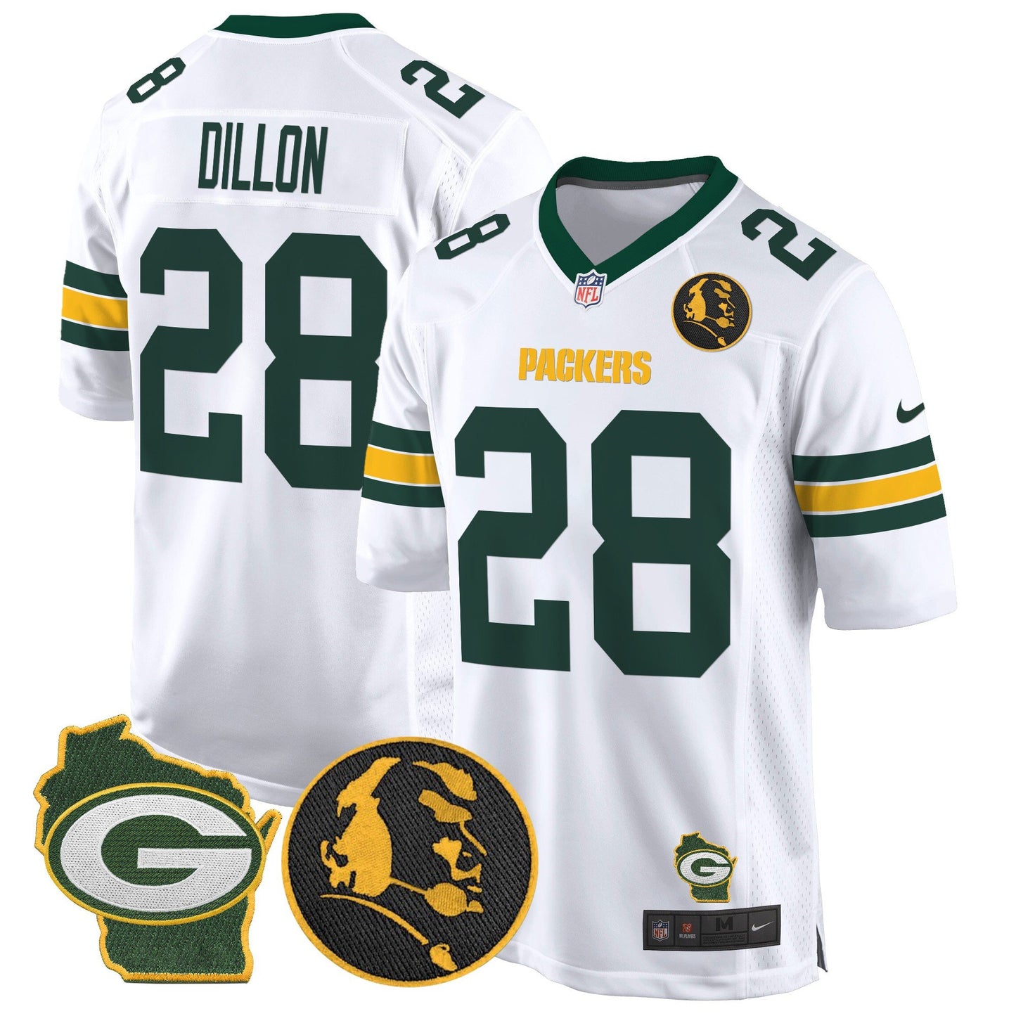 Packers John Madden & Home Patch Game Jersey - All Stitched