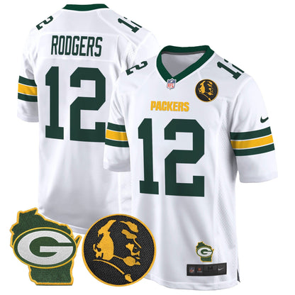 Packers John Madden & Home Patch Game Jersey - All Stitched