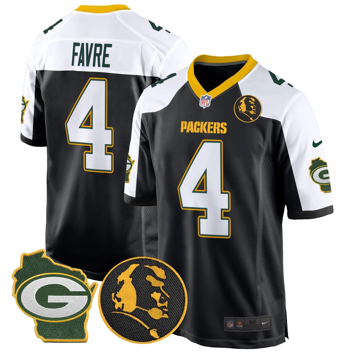 Packers John Madden & Home Patch Game Jersey - All Stitched