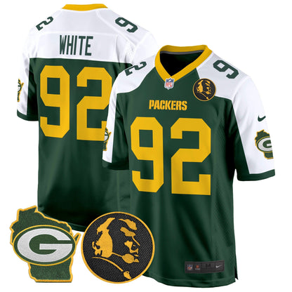 Packers John Madden & Home Patch Game Jersey - All Stitched