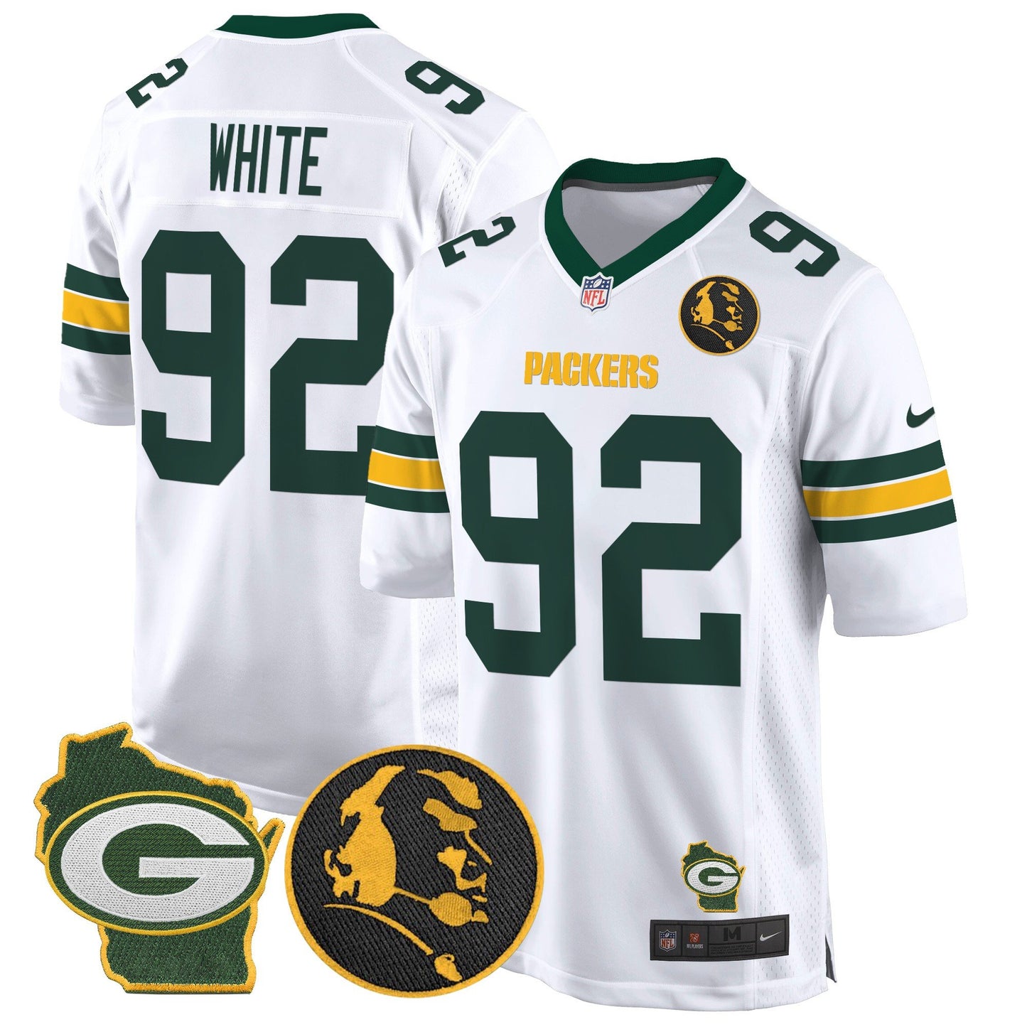 Packers John Madden & Home Patch Game Jersey - All Stitched