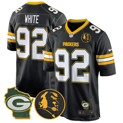 Packers John Madden & Home Patch Game Jersey - All Stitched