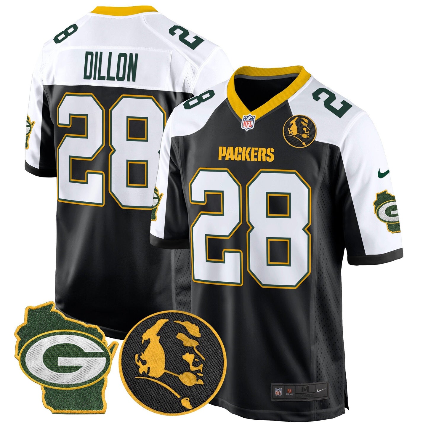 Packers John Madden & Home Patch Game Jersey - All Stitched