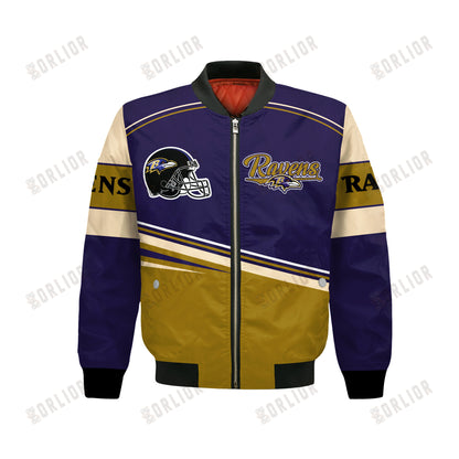 Baltimore Ravens Football Team 2024- 25 Dare To Be Different Bomber Jacket