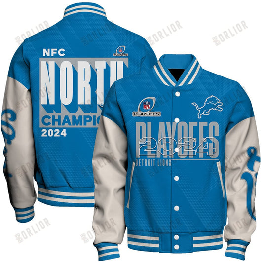 Detroit Lions NFC NORTH Champions 2024 Unisex Varsity Jacket