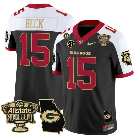 Georgia Bulldogs 2025 Sugar Bowl & Georgia Map Patch Vapor Limited Jersey - All Stitched