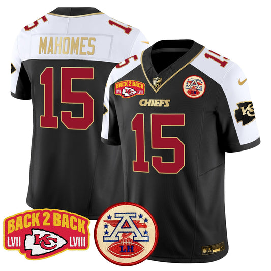 Chiefs Super Back 2 Back Patch Vapor Limited Jersey - All Stitched