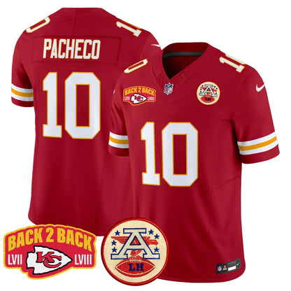 Chiefs Super Back 2 Back Patch Vapor Limited Jersey - All Stitched