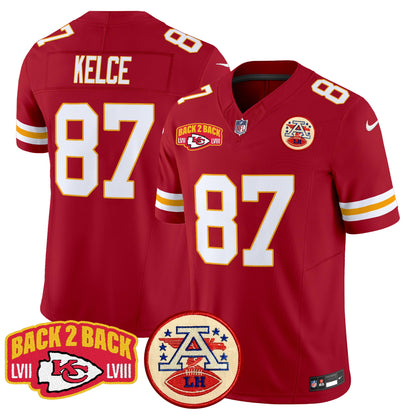 Chiefs Super Back 2 Back Patch Vapor Limited Jersey - All Stitched