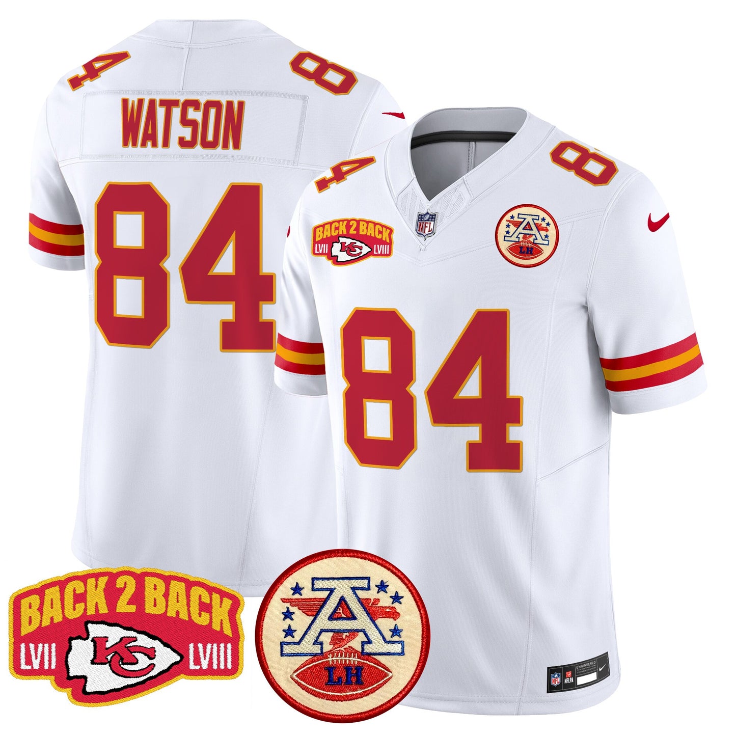 Chiefs Super Back 2 Back Patch Vapor Limited Jersey - All Stitched