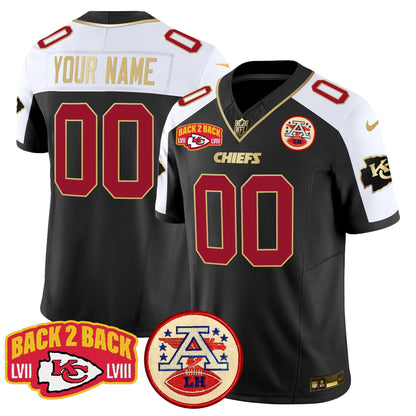 Chiefs Super Back 2 Back Patch Vapor Limited Custom Jersey - All Stitched