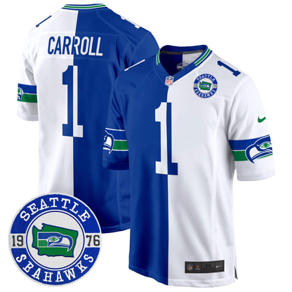 Seahawks Throwback Est. 1976 Patch Game Jersey - All Stitched