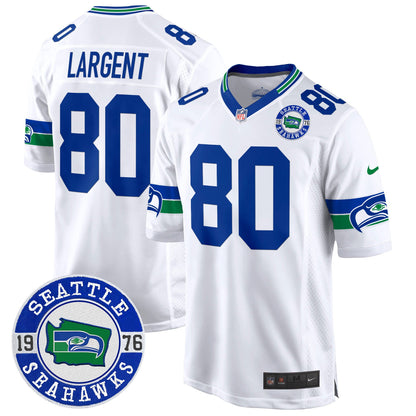 Seahawks Throwback Est. 1976 Patch Game Jersey - All Stitched