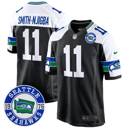 Seahawks Throwback Est. 1976 Patch Game Jersey - All Stitched