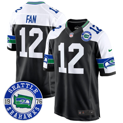 Seahawks Throwback Est. 1976 Patch Game Jersey - All Stitched