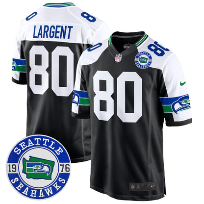 Seahawks Throwback Est. 1976 Patch Game Jersey - All Stitched